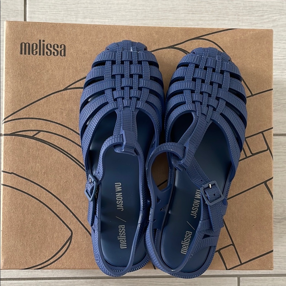 Melissa Blue Sandals Woven Design